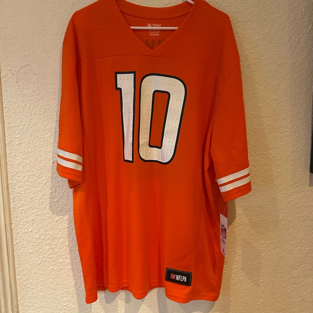Orange Football Jersey with White Number 10 men’s (XL)